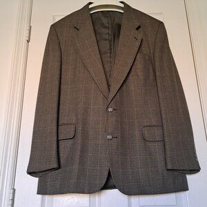 Robert Stock Mens Sport‎ Coat Black Olive Gray Wool Blend Blazer Jacket Size 44L